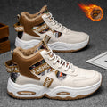 2025 winter men's fleece-lined high-top sneakers: trendy, versatile, chunky sole casual dad shoes for men