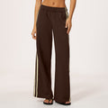 color block women's sweatpants: thickened, warm, moisture-wicking, loose fit, slimming, drapey, versatile, casual wide-leg pants 3005