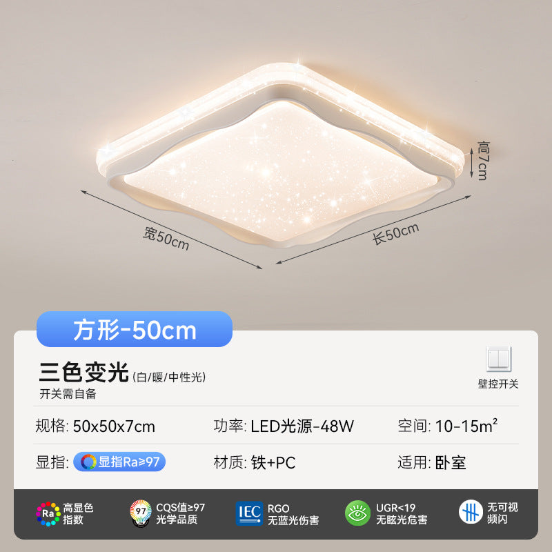 Wood grain wabi-sabi wind bedroom log wind ceiling light household master bedroom light whole house package light walnut color study light