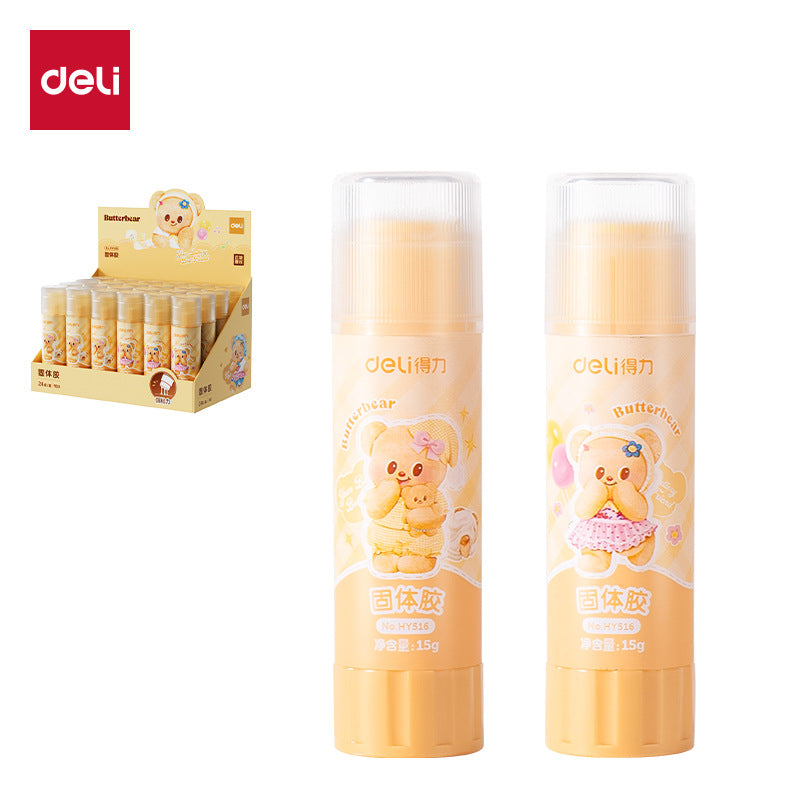 Deli butter bear solid glue student cartoon handmade glue high viscosity glue stick office solid glue wholesale