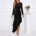 sweet & chic  autumn new arrival: high-end, elegant, relaxed fit, floral dress