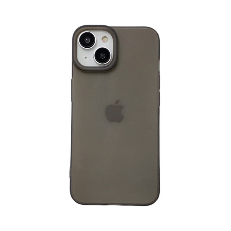 Large hole frosted shell suitable for apple 16pro transparent simple mobile phone case iphone14/12 anti-fall soft protective cover