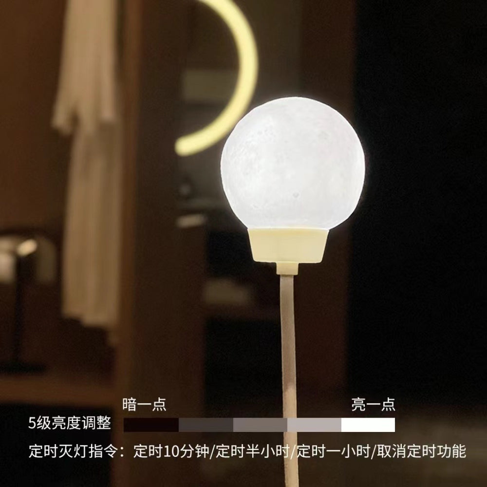 Voice-activated night light with timer, usb plug-in table lamp, bedside night light, moon lamp, usb moon