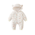 new arrival cotton clothing winter baby jumpsuit hooded cartoon thickeneded romper christmas deer baby khaki ins