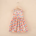 new milk silk printed sleeveless dress for toddlers and young children - country style floral tank dress for girls