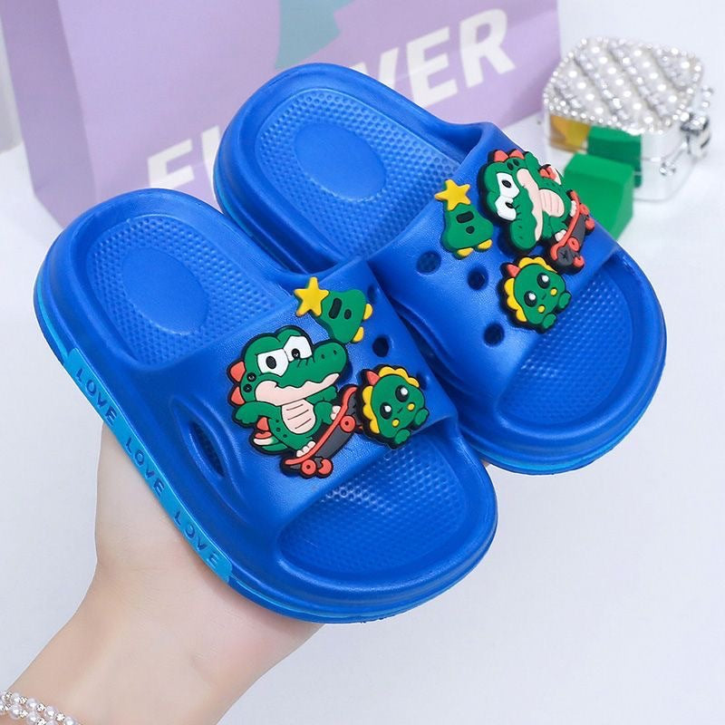 Eva kids' slippers - summer indoor/outdoor anti-slip soft sole slides for boys and girls - cute cartoon designs for toddlers and big kids