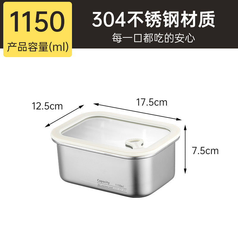 304 stainless steel food storage container - microwave safe, student-approved lunch box, airtight food container for fruits and bento boxes