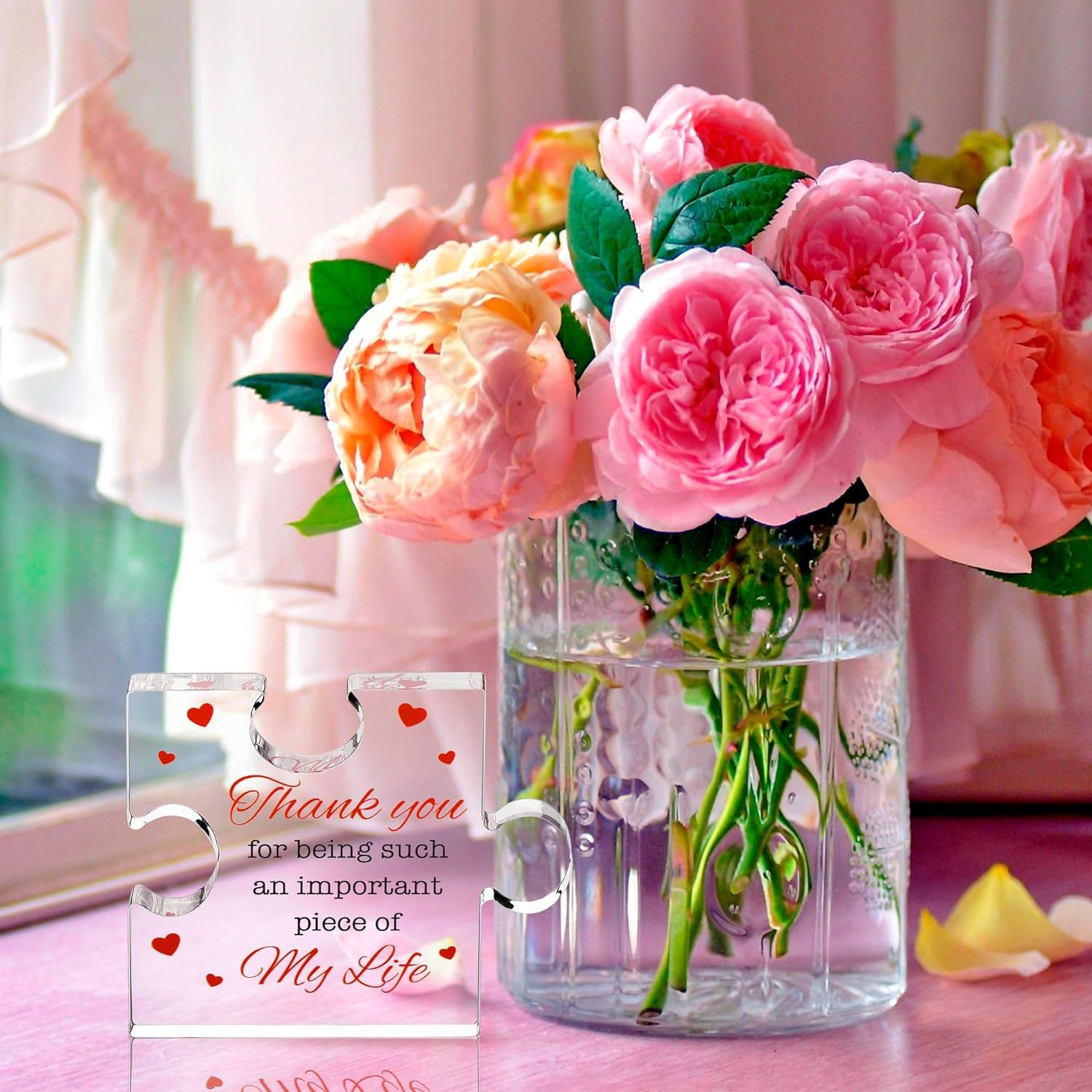 Cross-border new products Valentine's Day puzzles, transparent acrylic, Mother's Day gifts for elders, and desktop decorations for friends.