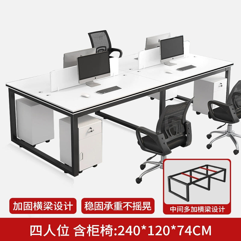 Office desk and chair set - 4, 6, or 8 seater workstation - cardboard office - minimalist modern office desk for employees