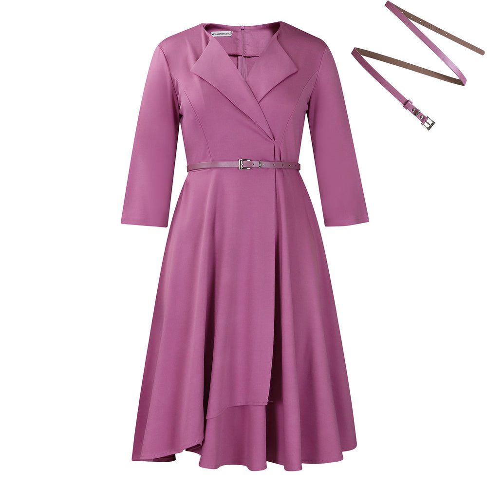 D524 women's foreign trade fashion dress - european & american style,  autumn/winter new collection, trendy v-neck solid color high-waisted african maxi dress