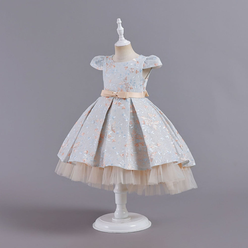 Export hot kids dress embroidered shiny princess dress female flower girl model catwalk dress girl dress