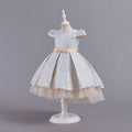 Export hot kids dress embroidered shiny princess dress female flower girl model catwalk dress girl dress