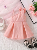 summer new girls' dress - baby girl's suspender bowknot cute dress - princess dress