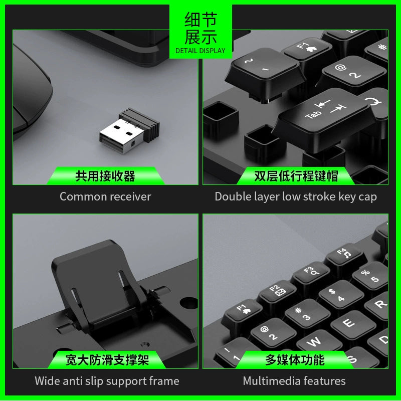 Limai w200 desktop computer laptop wireless keyboard and mouse suit for home office 2.4g wireless keyboard and mouse