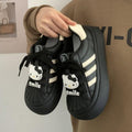 Girls' german army trainers (gats), kids' spring/autumn bread shoes, middle school student sneakers, big kids' hello kitty casual skate shoes, children's shoes