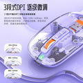 M136 transparent wireless bluetooth tri-mode mouse - rechargeable magnetic charging creative gift for laptops and office use