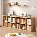 Solid wood storage rack floor-standing wall bookcase combination storage cabinet kindergarten cabinet storage cabinet for home plaid cabinet