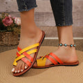European and american plus size thong sandals - new women's flat, versatile, casual crossover sandals, beach shoes, and flip-flops