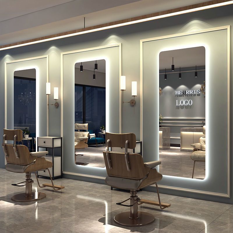 Hairdressing mirror, hair salon special, hair salon mirror, popular led single-sided luminous wall-mounted smart mirror