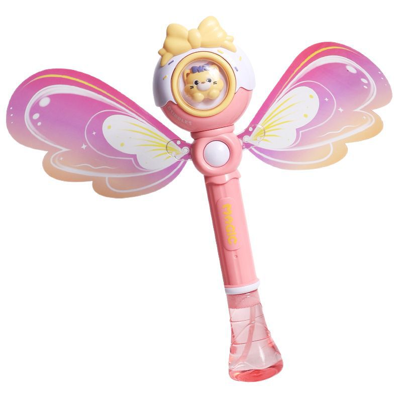 new product angel fully automatic bubble machine lighting and sound effects handheld children's parent-child interaction export water gun wholesale