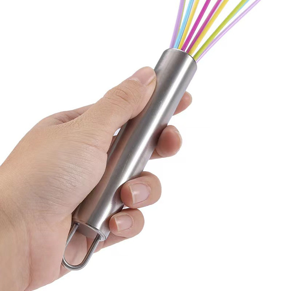 Stainless steel silicone whisk - manual egg beater - baking tool - cream whipper