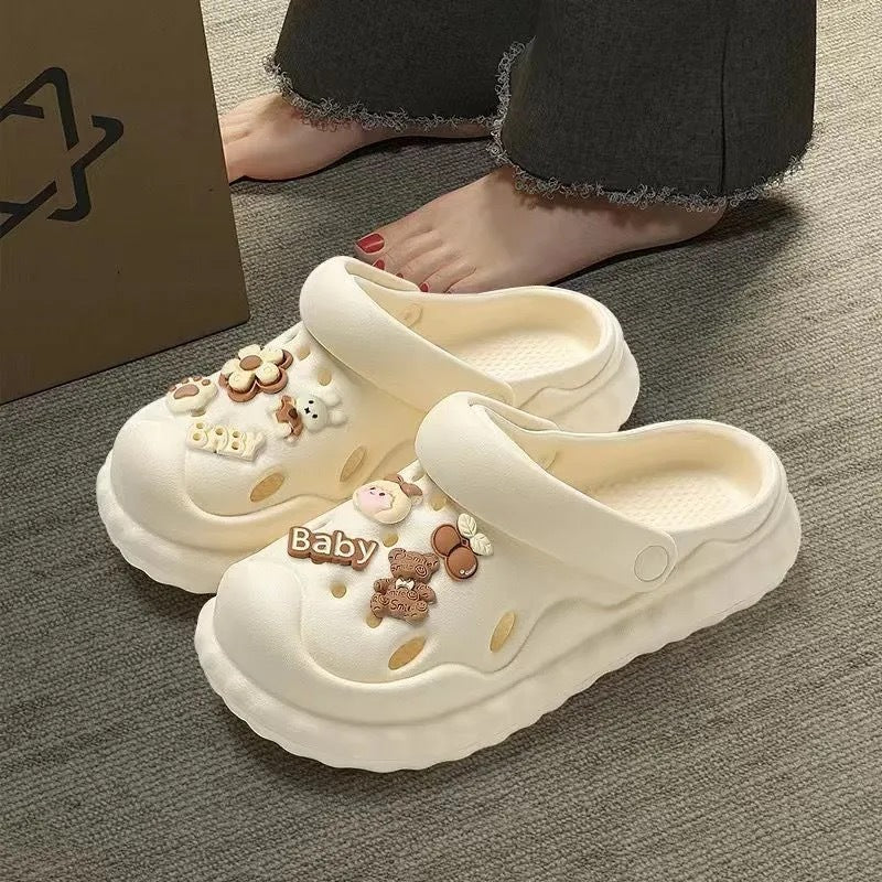 2025 women's summer slippers: super comfortable, cute, casual, versatile, indoor/outdoor, non-slip, clogs, thick sole