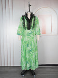 Amazon cross-border fashion: elegant long pleated skirts, plus-size african women's clothing, printed chiffon dresses