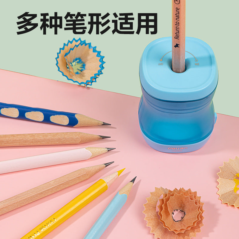 Deli VB180 pencil sharpener large capacity chip collection box simple design easy to carry and use pencil sharpener