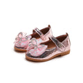 Girls'  spring new bowknot soft sole princess leather shoes for mid-to-large children - wholesale magic tape closure kids' shoes (direct from manufacturer)