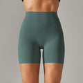 New arrival no awkward line nude high waist yoga pants women's double-sided brushed peach butt tight sports three-quarter pants