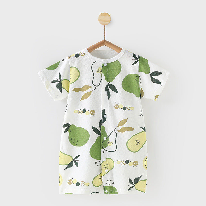 Baby romper - summer lightweight pure cotton short sleeve breathable cooling onesie