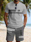 men's short-sleeve and shorts set, casual sportswear set, 3d printed cross-border hot seller, dropshipping available