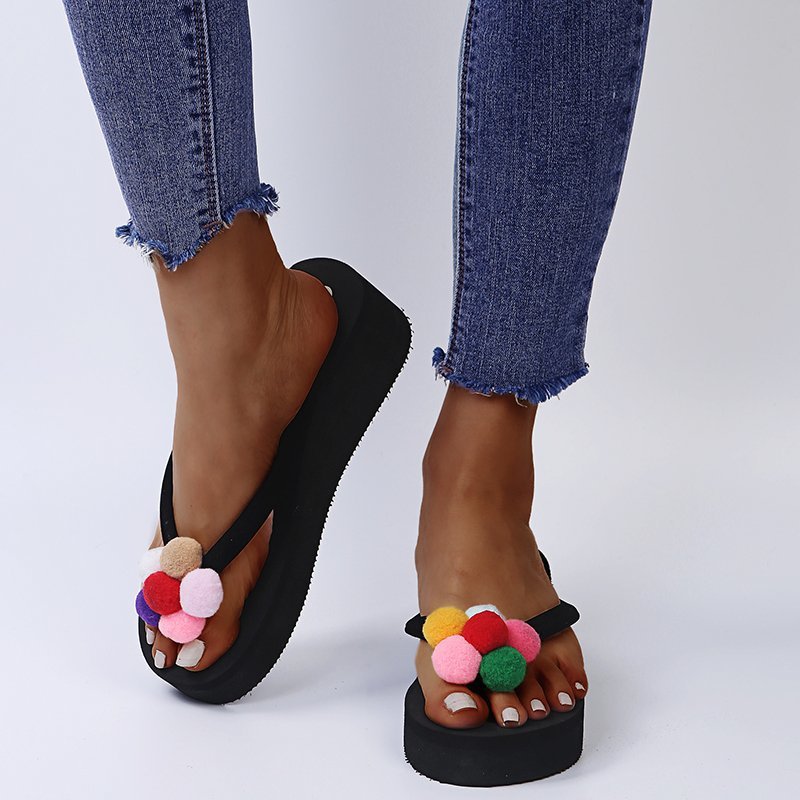 outdoor beach flip-flops sandals summer cute douyin popular sunflower large size sandals wholesale