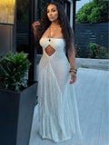 fashioncut out bikini cover skirt sexy waist drawstring tassel knitting skirt beach skirt women