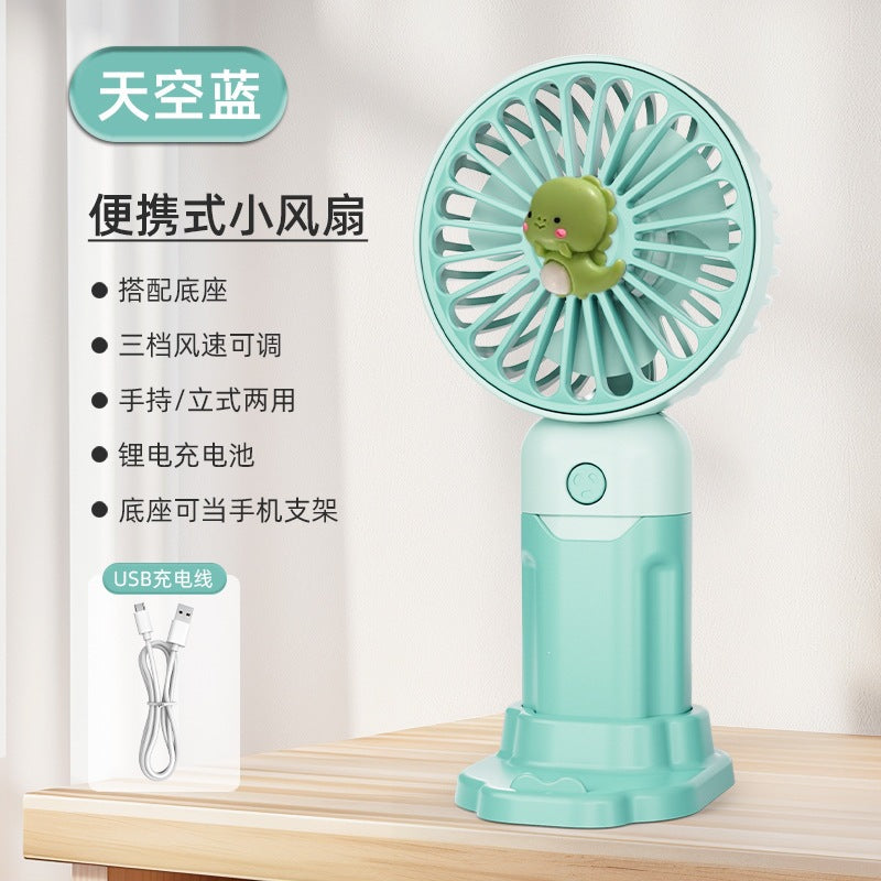 Handheld mini fan - portable, rechargeable, usb powered, silent desktop fan for office, student dorm, and travel