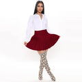 Aliexpress  pleated skirt fashionpu leather skirt a-line bottom skirt women's high waist skirt skirt new arrival leather skirt
