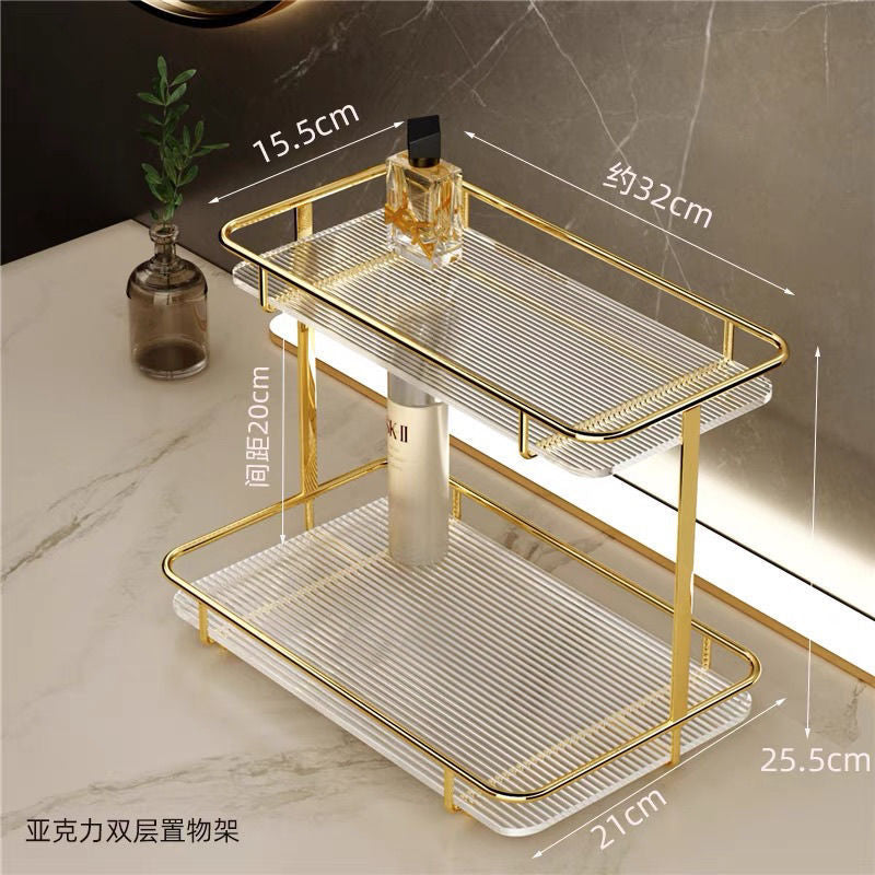 Light Luxury Cosmetics Shelf Cosmetics Storage Box Desktop Countertop Dressing Rack Skin Care Products Storage Box Storage Rack