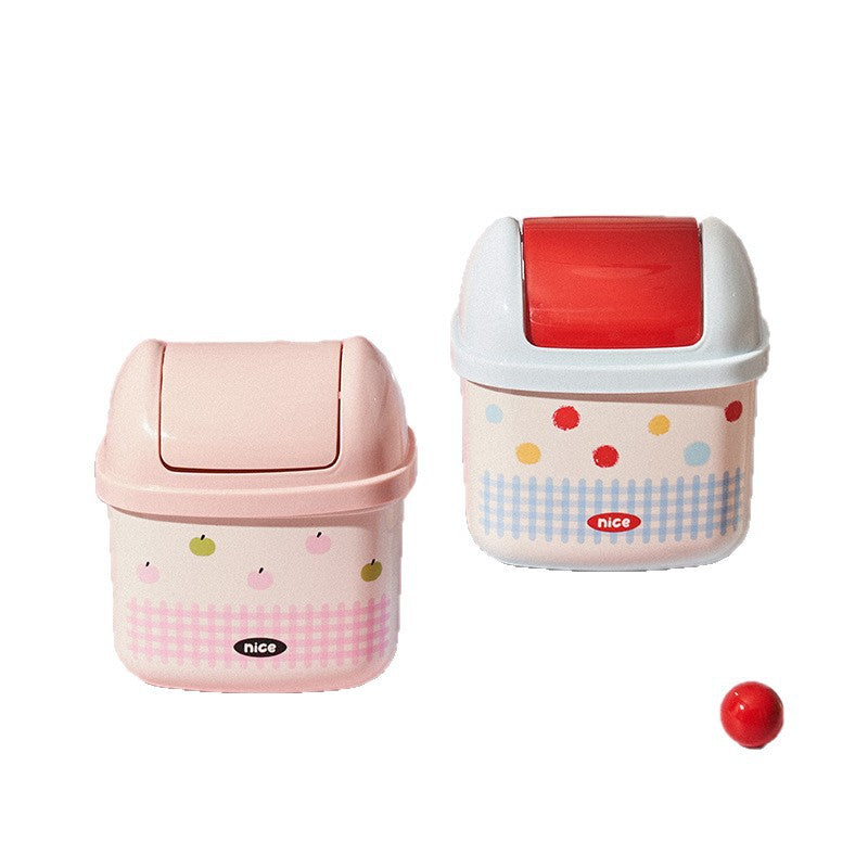 Cartoon cute desktop stationery storage bucket mini storage box high-value office dormitory desktop paper basket miscellaneous items bucket