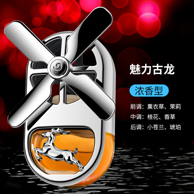 Car aromatherapy air outlet perfume yulu ping an incense car decoration long-lasting light fragrance car rotate fan