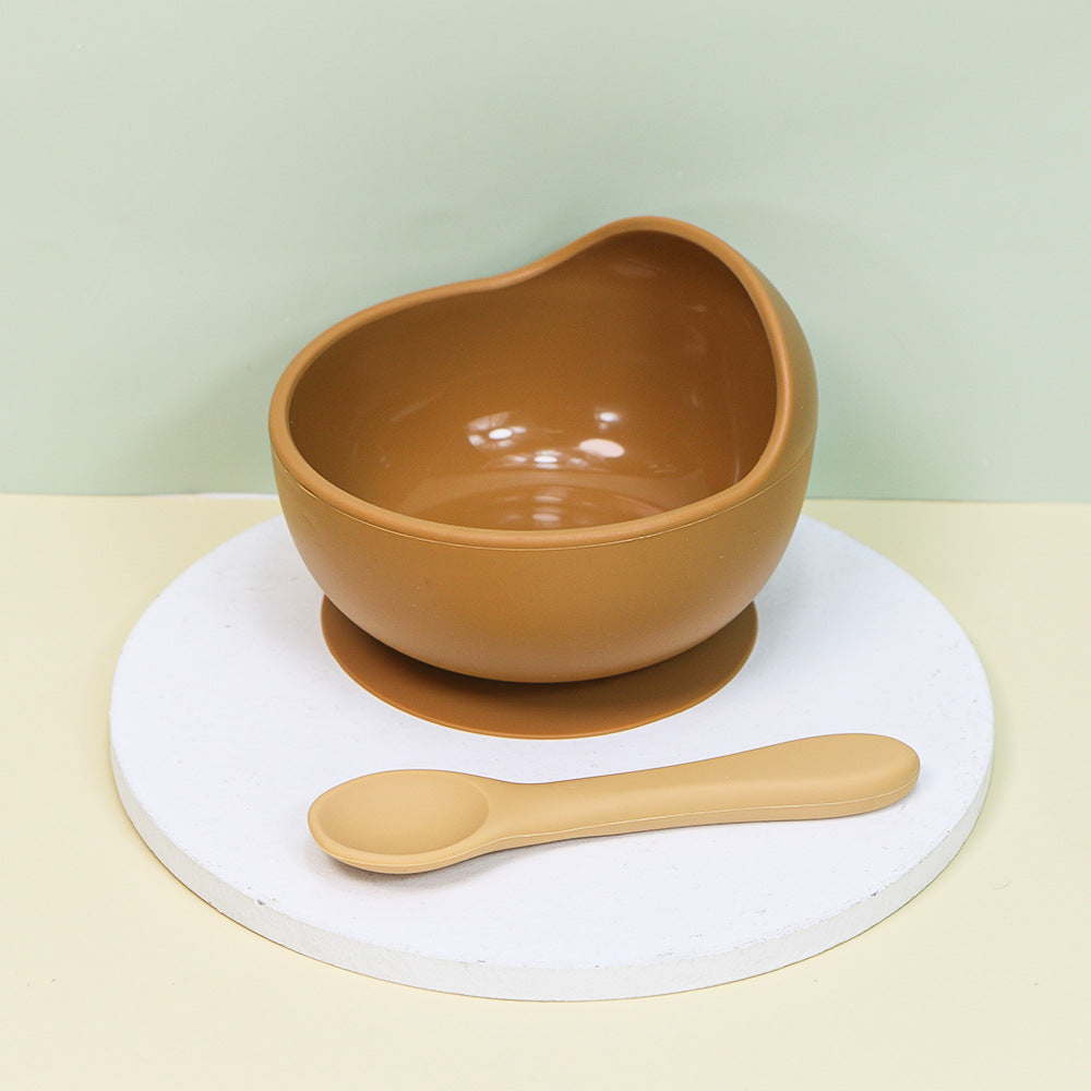 Silicone utensil set, baby food bowl, infant bowl, baby spoon, food-grade silicone bowl, baby bowl, maternity and baby supplies