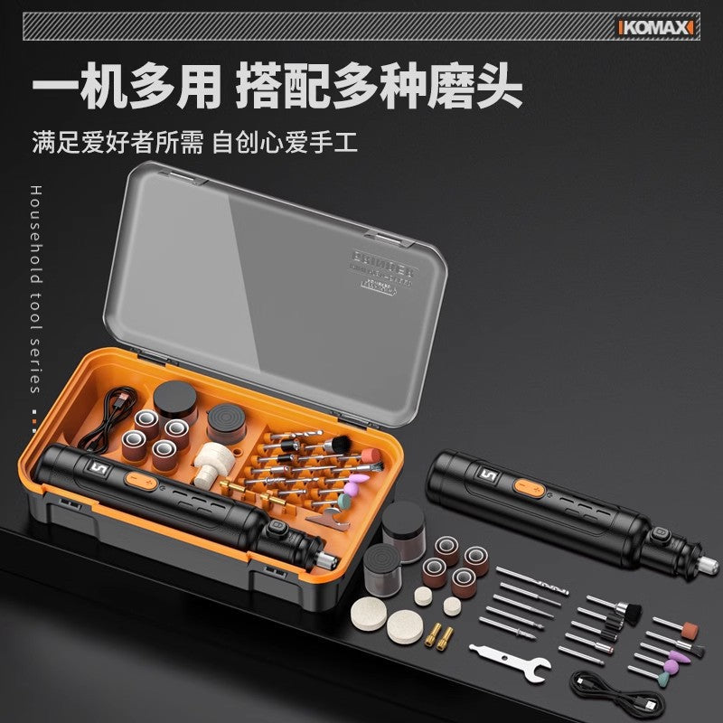 Electric grinder kit - compact handheld sanding & polishing tool for jade, multi-functional electric wood carving & cutting tool
