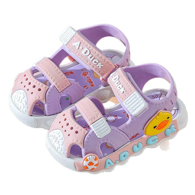 Baby boys' sandals summer girls' plastic anti-spill soft sole non-slip toddler first walker infant sandals 0-1-2-3 years