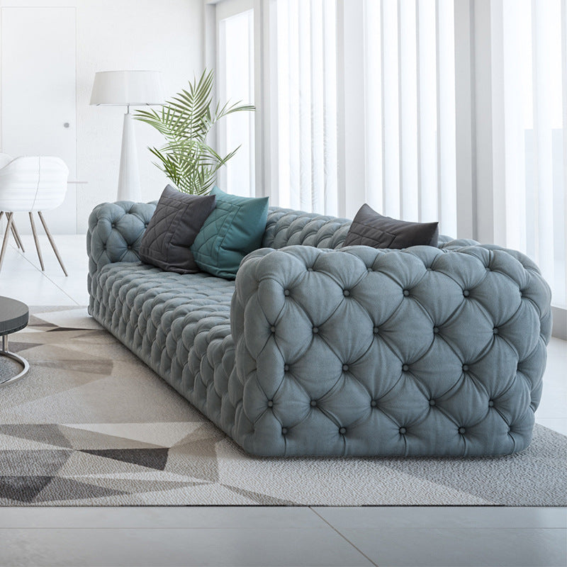 Foshan italian light luxury nubuck leather sofa american stylecasual living room nubuck velvet full buckle sofa furniture wholesale