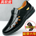 Summer hollow-out sandals for men - casual, breathable, soft sole, soft upper, perforated clogs - business casual dad shoes for middle-aged and elderly men - 2024 collection