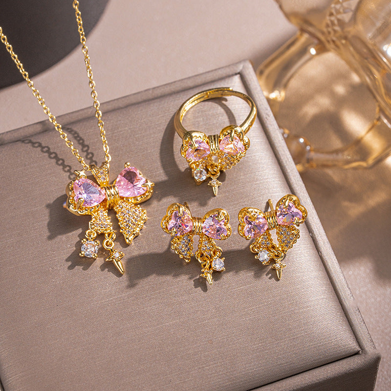 European and american hot-selling copper inlaid zircon butterfly necklace for women - lightweight luxury, versatile, elegant, and fade-resistant choker jewelry