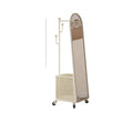 Cream style full-length mirror, rotate full-length mirror, fitting mirror, movable floor-standing clothes rack, floor mirror, all-in-one coat rack