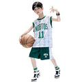 Kids' basketball sleeveless set: boys' summer tank top, competition training team uniform, student sports jersey & shorts - quick dry
