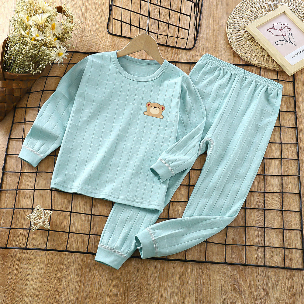 Wholesale new autumn children's home wear: kids' cotton underwear sets, baby thermal underwear, and infant pajamas