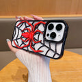 Fashionable 3d hollow electroplated spider design phone case for apple 17 pro max, iphone 13, export quality, 16mm drop protection
