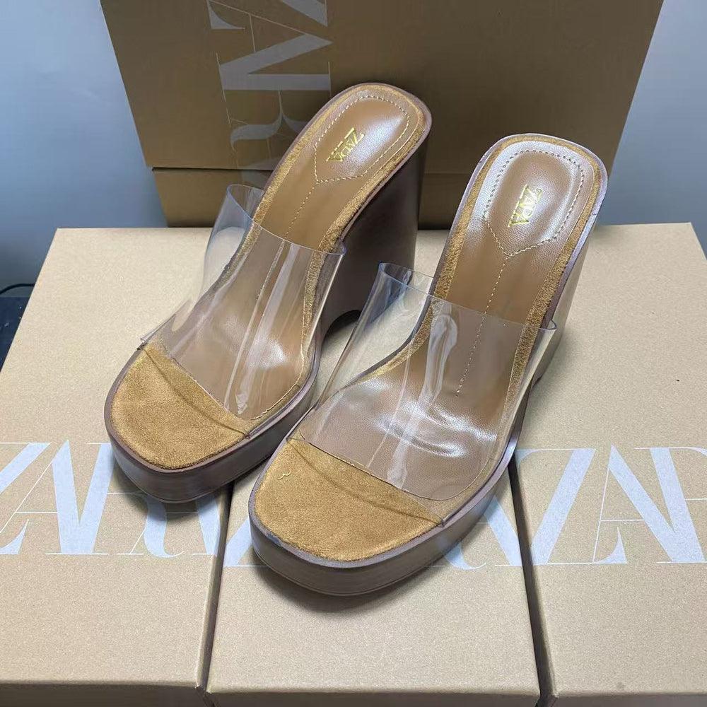 Za2025 summer platform sandals - waterproof, thick-soled, everyday wear, trendy height-increasing sandals for women